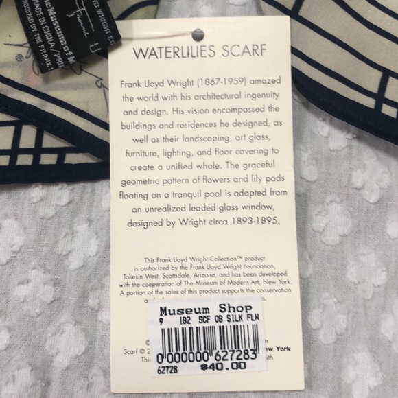 FRANK LLOYD WRIGHT  Waterlillies Scarf - Picture 2 of 12